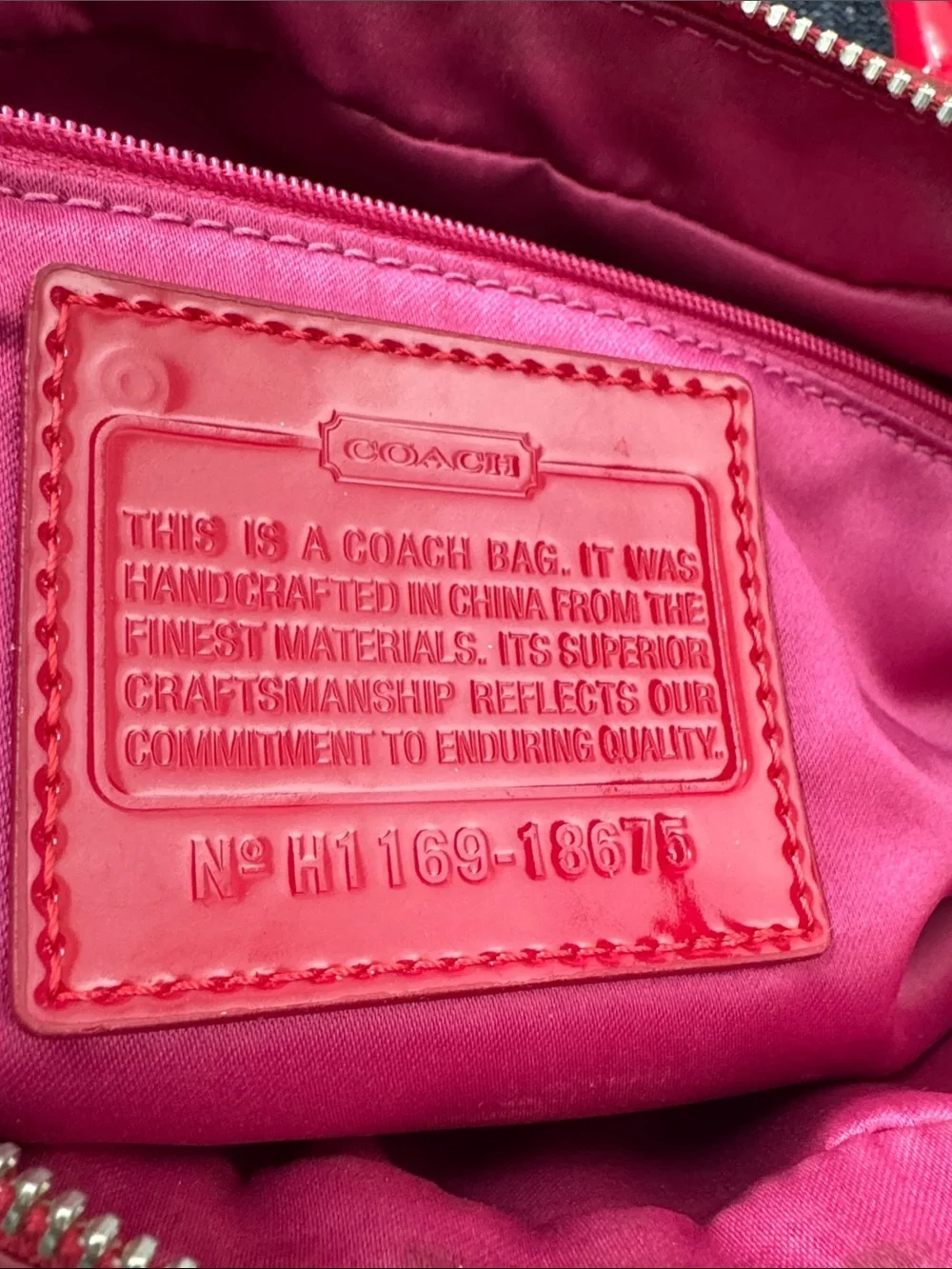Coach Poppy Quilted Patent Red Satchel with Silver Hardware